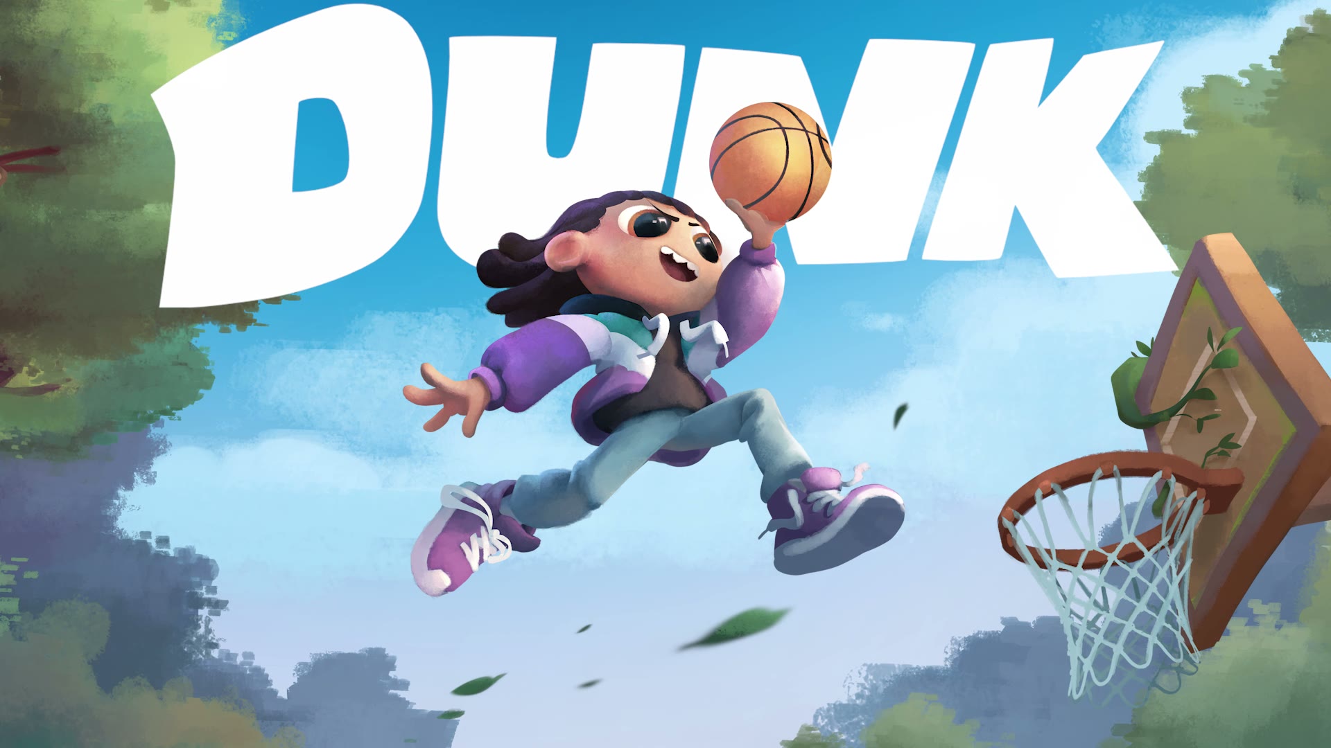 DUNK key art parallax video without text.